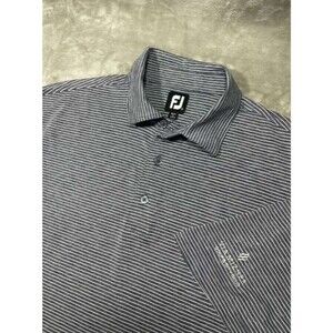 FootJoy Golf Polo Shirt Men XL Gray Stripes Short Sleeve Performance